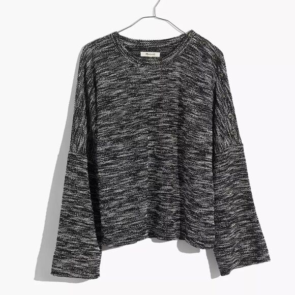 Madewell Button Shoulder Wide Sleeve Top - Picture 1 of 4